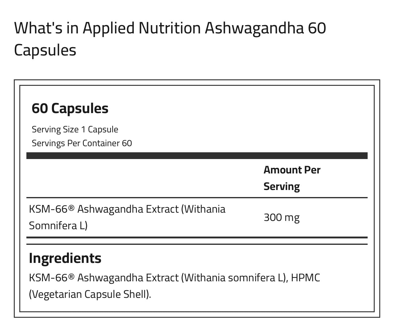 التغذية التطبيقية اشواغاندا KSM-66