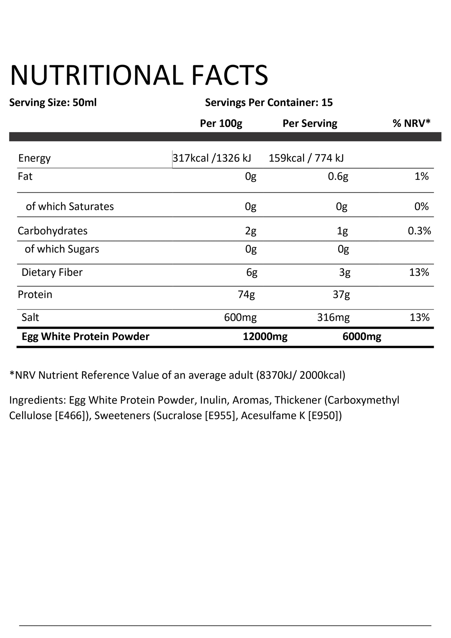 I’mfortis Nutrition Supreme Egg White