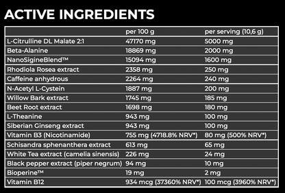 مكمل نانو سابس هايب بيست قبل التمرين